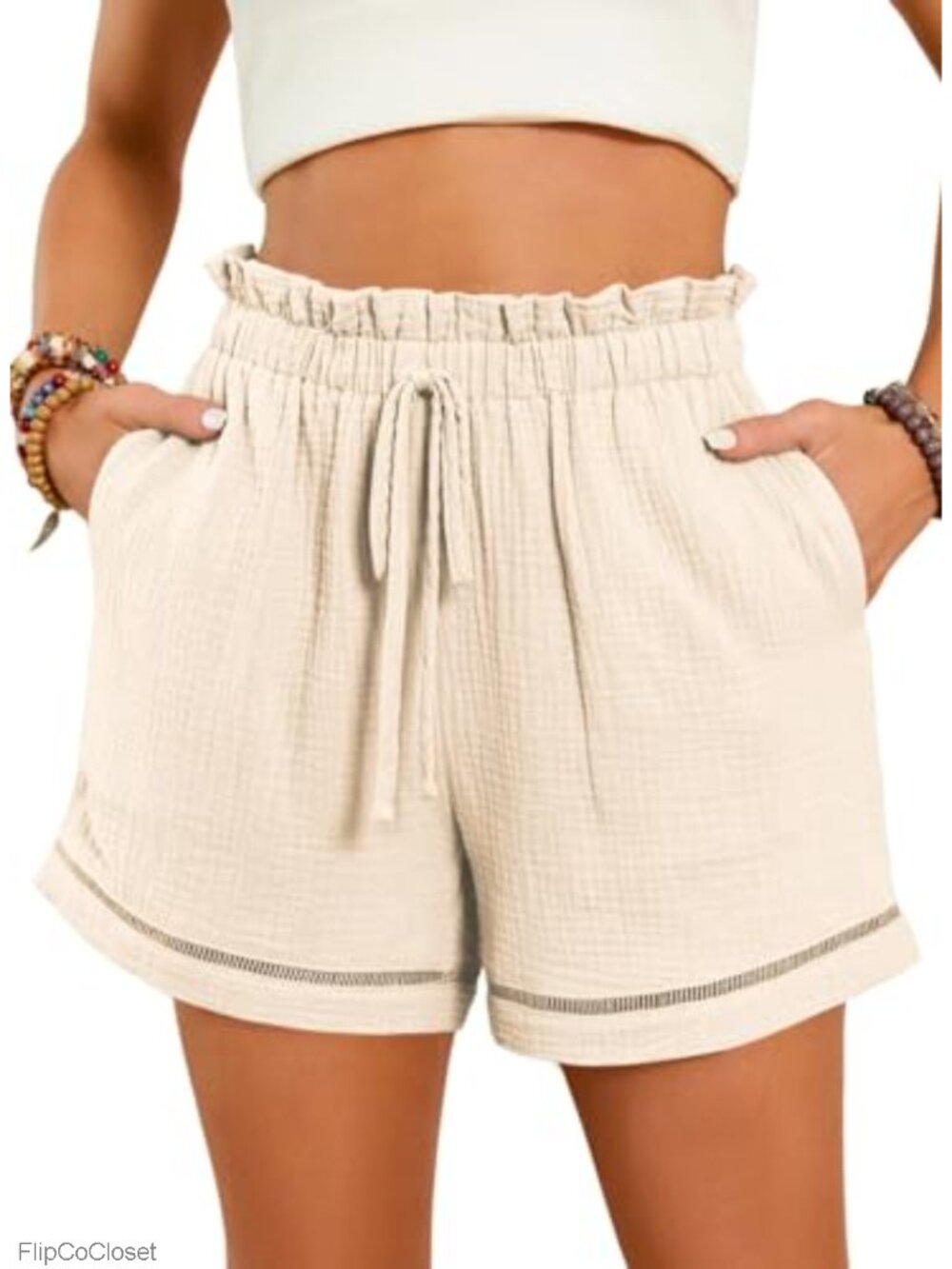 Casual High Waisted Summer Shorts with Pockets